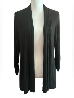 Open-Front Black Women's Sweater Cardigan - Lightweight Layer